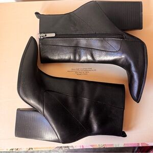 Glossy Black Ankle Boots with Pointed Toe